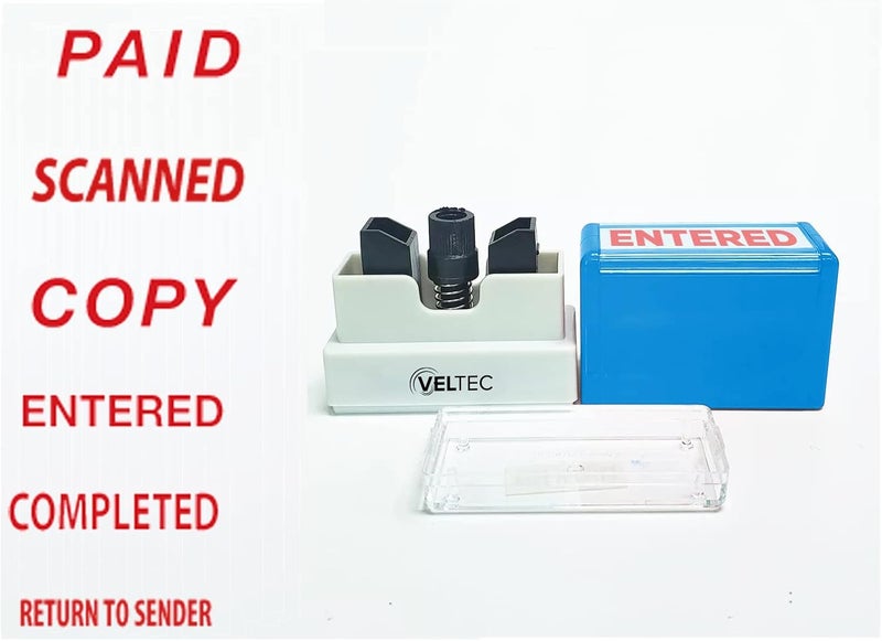 Veltec Premium Pre-Inked Message Stamp, Red Ink (Void) - Image 4
